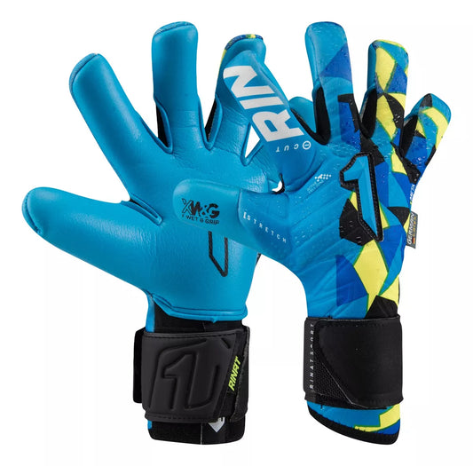 GUANTE DE PORTERO RINAT META TACTIK ALPHA AZUL AMARILLO AD